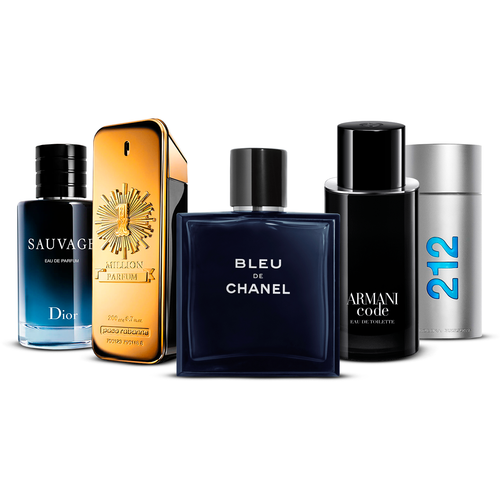 Combination of 5 men's perfumes – Sauvage, 1 Million, Bleu de Chanel, Armani Code and 212 Men [100 ml each]