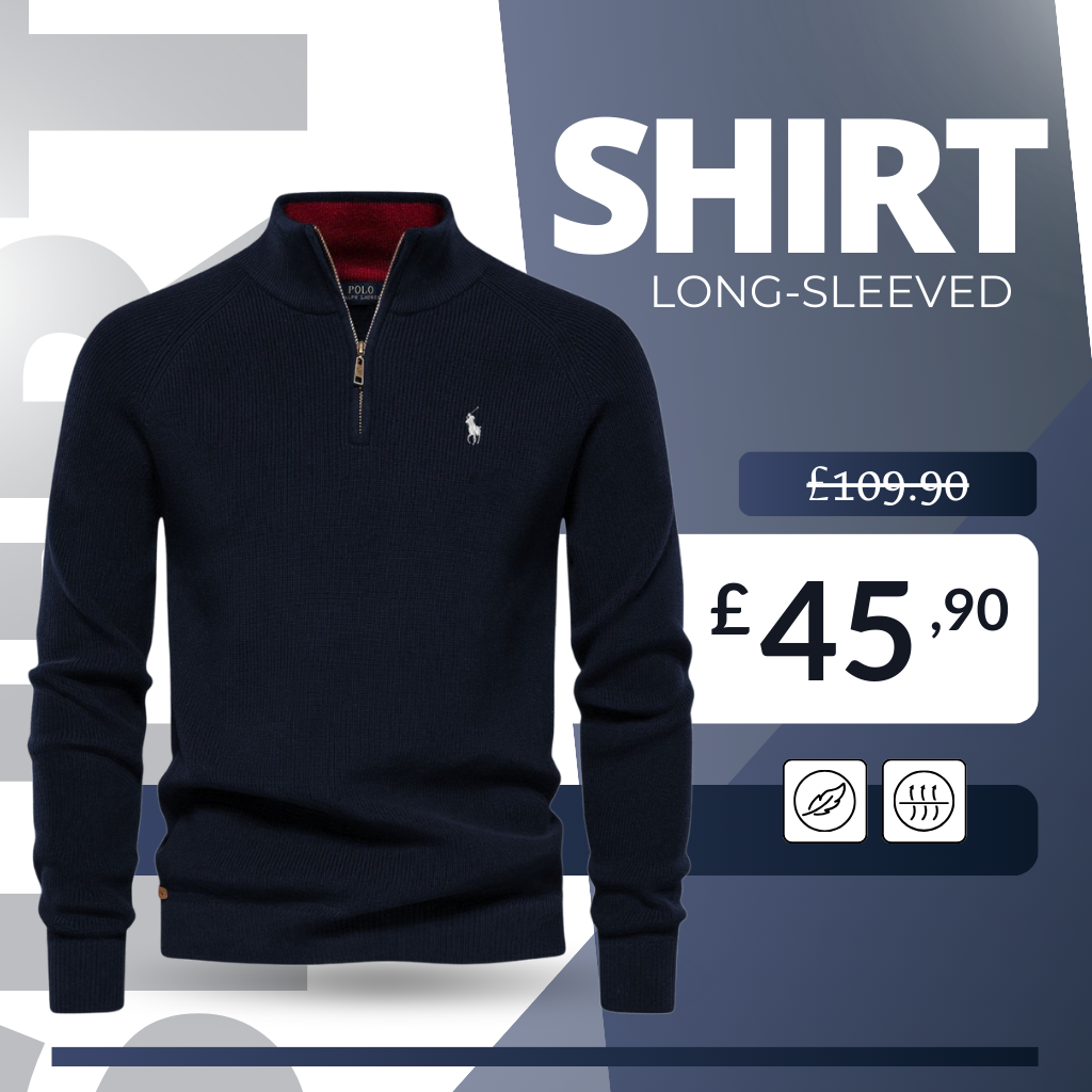 Long-Sleeved Zip Neck Shirt [RL]